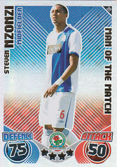 Steven N'Zonzi Blackburn Rovers 2010/11 Topps Match Attax Man of the Match #391